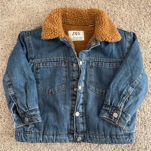 Zara Kids Denim Sherpa Jacket